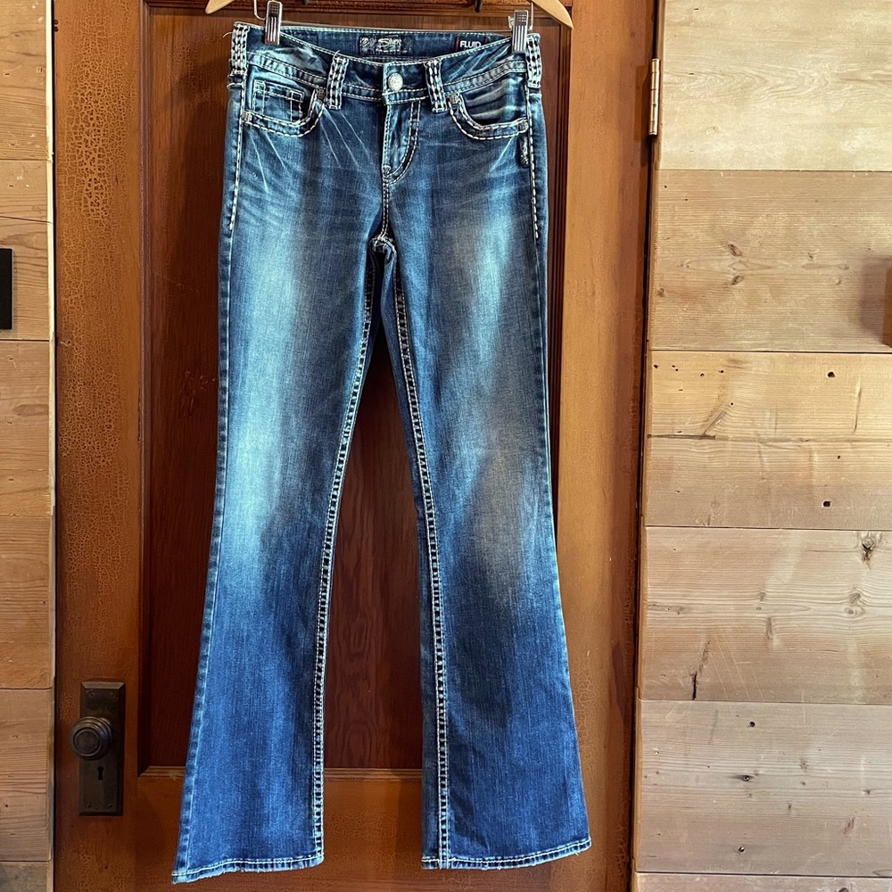 Silver Jeans Suki Mid Boot Fluid Denim Sz W28/L34